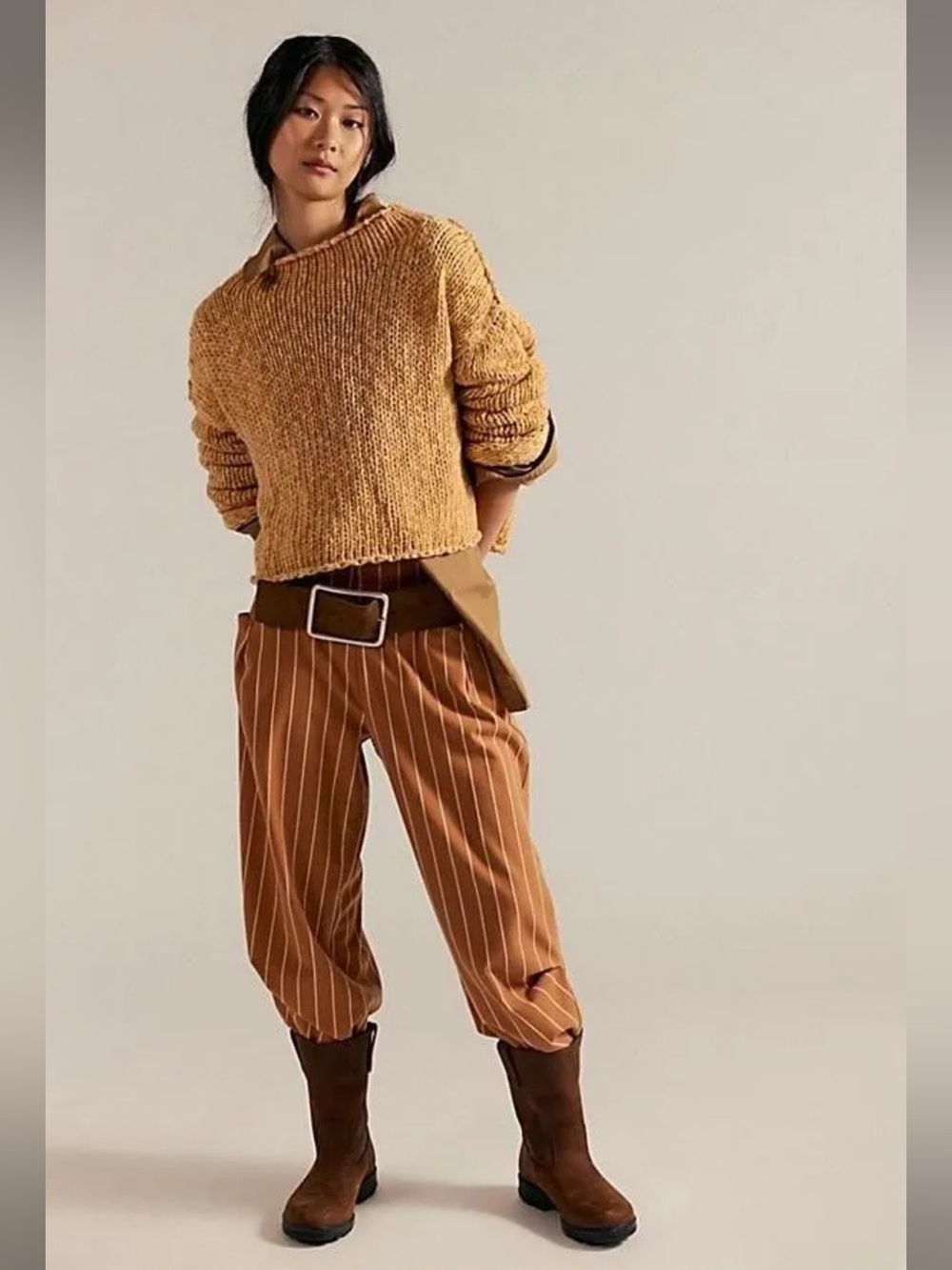 Free People nice choice pull-on trousers in pinstripe NWT